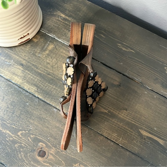 stuart weitzman Sandals 8.5 Thong Summer Slip-on Casual Women’s beaded - Picture 5 of 10